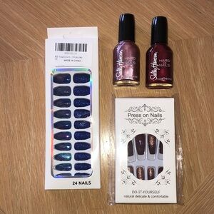 SALLY HANSEN NAIL POLISH & PRESS ON NAILS NWT